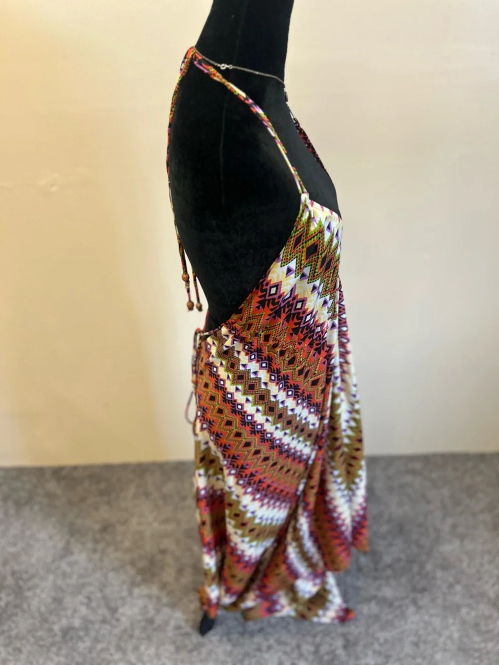 Elan x Anthropologie Aztec-Print Backless Maxi Dress in Pink, Orange & Cream - Picture 6 of 11